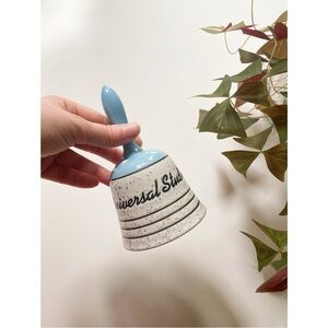 Vintage Universal Studios Speckled Ceramic Hand Bell 1960s Collectible Souvenir
